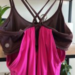 Athleta  Tank Hidden Agenda Built in Sports Bra Pink Berry Brown 257103, XL Photo 3