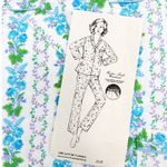Vintage Wendy Lee White Blue Green Floral Pajama Set Sz M Size M Photo 4