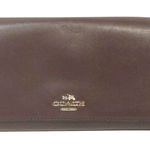 Coach Burgundy Hayden Foldover Crossbody Wallet Double Snap Clutch Photo 0