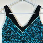 Nike Women's  Black Teal V-Neck Training Athletic Swimsuit Size Large EUC #7959 Photo 4