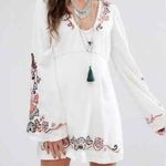 Free People  holiday folk mini dress ivory cute size 10 Photo 1