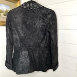 Johnny Was  3J Workshop Coated Velvet Embroidered Floral Studded Jacket Black XS Photo 1