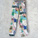 Vilagallo Denpasar Patchwork‎ Viscose Tapered Trouser Crop Pants EU 42 US 10 Photo 2