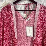Jen & Co Pink Lace Trim Kimono Cover Up NWT PETA Approved Vegan Boho Resort Size undefined Photo 1
