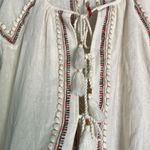 Raga  Lyra Cream Open Tassle Tie Front Ling Sleeve Embroidered Size Small Photo 6