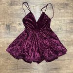Sam Edelman crushed velvet burgundy maroon romper Photo 3