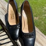 Salvatore Ferragamo  Black Heels with Braided Detail Photo 6