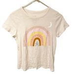 Chaser Size Medium Cream Moonshine Rainbow Graphic Cotton Crewneck Short Sleeve Photo 0