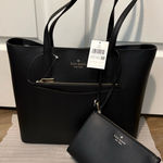 Kate Spade  Classic Black Tote with Matching Pouch Photo 0