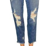 PacSun Blue Vintage Icon Straight Leg Distressed Cropped Raw Hem Jeans Size 23 Photo 4