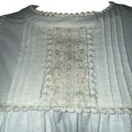 Anthropologie  ELLA MARE Cream Lace Trim Pintuck Blouse Top L/S‎ EUC Size Medium Photo 3