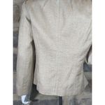Elie Tahari  Blazer Tan Wool Silk Blend Braided Detail Woman's Size‎ Large Photo 8