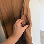 Everlane  Tiered Midi Brown Short Sleeve Dress mock neck Photo 4