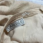 Carlisle Vintage Womens A-line Skirt Pleated Pockets Beige Size M 12 Linen Blend Photo 3