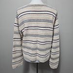 Liz Claiborne Y2K Cream Textured Striped Boxy Linen Blend Cardigan Size Large Photo 3