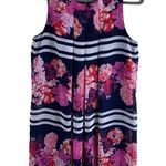Vince Camuto Multicolor Floral Striped Sleeveless Short Shift Dress Size S Photo 0