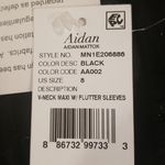 Aidan Mattox 💕💕 Plunging V-Neck Flutter Sleeve Gown Black Burnout Floral 8 NWT Photo 13