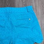 Crown & Ivy  Shelby Scalloped Hem Shorts Preppy Southern Bright Blue 10 Turquoise Photo 2