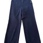Talbots  Navy Linen Wide Leg Pants Size 10 Petite Photo 0