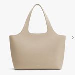 Cuyana new  16” leather system tote bag work career casual purse with strap STONE Photo 0