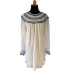 Free People  Women's Erin Ivory Embroidered Long Sleeve Mini Dress Size XS Photo 2