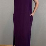 Free People Beach All Day Long Maxi Midi T-Shirt Dress Size M Purple Cotton Photo 0