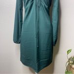 Abercrombie & Fitch  XS Tall Long-Sleeve Front Tie Mini Dress Dark Teal Photo 1