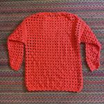 VINTAGE RED CIRCLE CUT OUT TUNIC / SWIM COVER UP DRESS Size L Photo 4