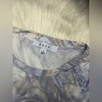 Gaze blue/pink print sheer longsleeved bodysuit sz large Blue Photo 1