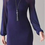 White House | Black Market New! White House and Black Market Sheer Sleeve Jacquard Sweater Dress,M Photo 0