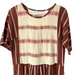 Ace & Jig  Brown Cream Pink Stripe Dress with Metallic Accent size small pockets Photo 1