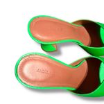 Amina Muaddi Lupita Bright Green Slipper Mule Heels Sz 37 EU 7 US Made in Italy Photo 4