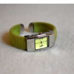 Contemplate Quartz Lime Green Textured 5 Inch Cuff New Battery Green Face Watch Photo 5