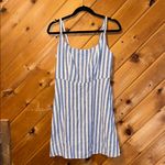 Old Navy  Fit & Flare Linen-Blend Blue & White striped Mini Dress Photo 1
