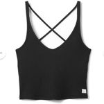 Vuori  black rib crop cross back tank top Photo 5