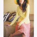 Trina Turk Ashbridge Yellow White Stripe Knit Cardigan XS Small Photo 1