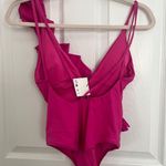 ZARA Ruffled Swimsuit Hot Pink Photo 6