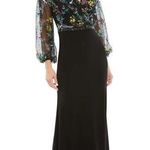 Mac Duggal 79379 Embroidered Illusion Puff Sleeve Column Gown 2 NEW Photo 0