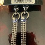 Guess Silver and Green Dangle Earrings with Tassel Design ~ NWT Photo 4