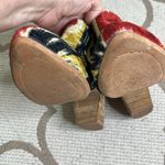 Miss Albright Anthropologie Fabric 3” heel Booties, size 7.5 Red Photo 13
