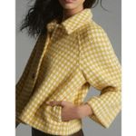 Anthropologie Dolan  Coastline Size Large Blue White Houndstooth Cropped Jacket Photo 6