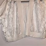 Calvin Klein Woman Cropped Knit See Through Cardigan White Laced-front Size XL Photo 6