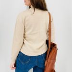 vintage oatmeal 100% wool mockneck sweater top size xs/s Photo 7