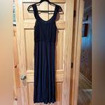 Loft  Jumpsuit Womens S Black Sleeveless Ruffle Neck Wide Leg Pockets Lightweight Photo 2