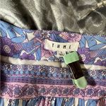 THML  Purple Pink Square Neck Tropical Flamingo Floral Midi Dress Large Photo 8