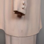 American Vintage Vintage Silk Three Piece Skirt Suit with Pearl Trim Pink Size 8 Photo 15