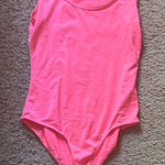 Peach Love California  neon electric pink sleeveless stretch bodysuit Photo 0