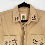 Vans Womens Khaki Embroidered Sleeveless Retro Button Front Coveralls Size XS Photo 6
