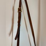 CELINE Vintage Crossbody Bag Macadam Canvas And Tan Brown Leather Trim With Gold Photo 7