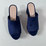 Loeffler Randall  Amara blue velvet platform mules size 6.5 NEW Photo 2